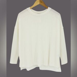 Zenana Cozy Off White Ribbed Sweater